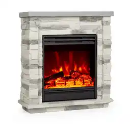 Netto Marken-Discount Lienz Elektrischer Kamin 1800W Steindekor Polystone Fernbedienung Steinoptik/Hellgrau Angebot