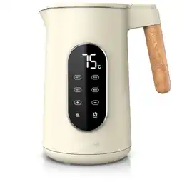 Netto Marken-Discount Arendo Wasserkocher, Edelstahl, Doppelwand, Temperatureinstellung 40° - 100 °C mit Anzeige, beige Angebot