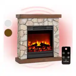 Netto Marken-Discount Lienz Elektrischer Kamin 1800W Steindekor Polystone Fernbedienung Steinoptik/Braun Angebot