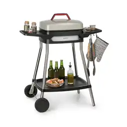 Netto Marken-Discount Gatsby Elektrogrill 2000W Antihaft-Grillfläche Seitentische Schwarz/Beige Angebot