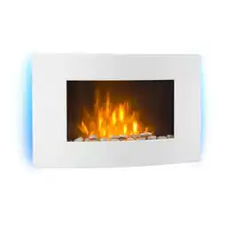 Netto Marken-Discount Lausanne Elektrischer Kamin 1000 oder 2000 Watt 7 verschiedene Hintergrundfarben aus Glas Weiß Angebot
