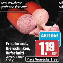 HIT Frischwurst, Bierschinken, Aufschnitt Angebot