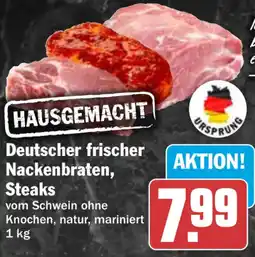 HIT HAUSGEMACHT Deutscher frischer Nackenbraten, Steaks Angebot