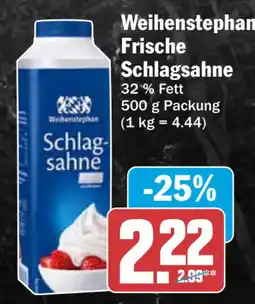 HIT Weihenstephan Frische Schlagsahne Angebot