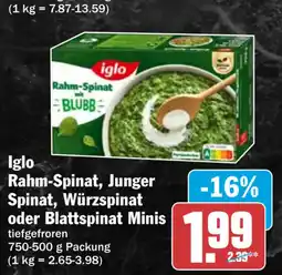 HIT Iglo Rahm-Spinat Angebot
