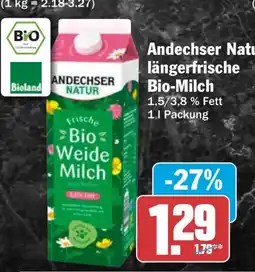 HIT Andechser Natur Bio Weide Milch Angebot