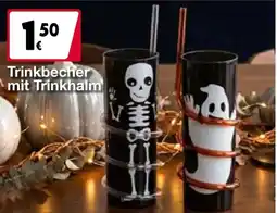 Woolworth Trinkbecher mit Trinkhalm Angebot