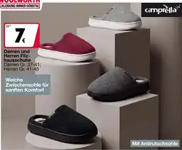 Woolworth camprella Damen und Herren Filzhausschuhe Angebot