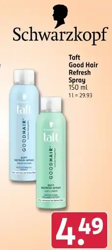 Rossmann Schwarzkopf Taft Good Hair Refresh Spray Angebot
