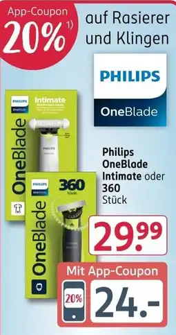 Rossmann Philips OneBlade Intimate oder 360 Angebot