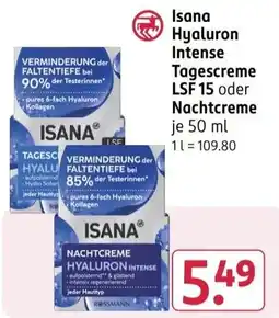 Rossmann Isana Hyaluron Intense Tagescreme oder Nachtcreme Angebot