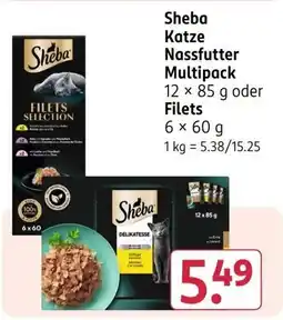 Rossmann Sheba Katze Nassfutter Multipack oder Filets Angebot