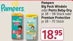 Rossmann Pampers Big Pack Windeln oder Pants Baby-Dry oder Premium Protection Angebot