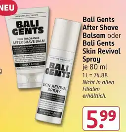 Rossmann Bali Gents After Shave Balsam oder Bali Gents Skin Revival Spray Angebot