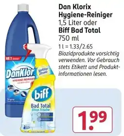 Rossmann Dan Klorix Hygiene-Reiniger Angebot