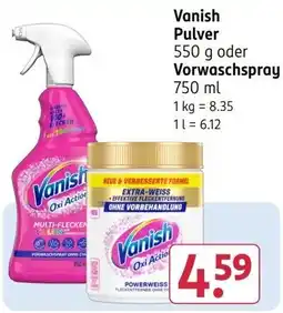 Rossmann Vanish Oxi Action Vorwaschspray Angebot