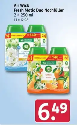 Rossmann Air Wick Fresh Matic Duo Nachfüller Angebot