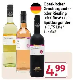 Rossmann Oberkircher Grauburgunder oder Riesling oder Rosé oder Spätburgunder Angebot