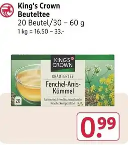 Rossmann King's Crown Beuteltee Angebot