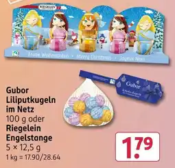 Rossmann Gubor Liliputkugeln im Netz oder Riegelein Engelstange Angebot