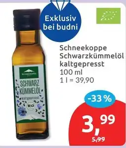 Budni Schneekoppe Schwarz kümmelöl Angebot