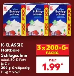Kaufland K-CLASSIC Haltbare Schlagsahne Angebot