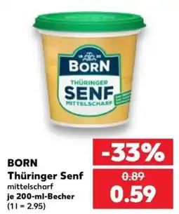 Kaufland BORN Thüringer Senf mittelscharf Angebot