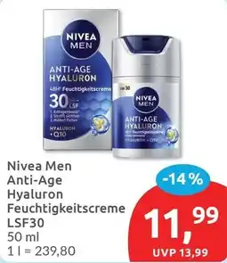 Budni Nivea Men Anti-Age Hyaluron Feuchtigkeitscreme Angebot