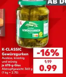 Kaufland K-CLASSIC Gewürzgurken Angebot