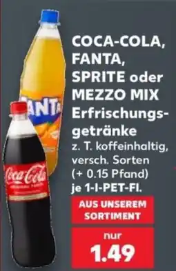 Kaufland Coca-Cola, Fanta, Sprite oder Mezzo Mix Erfrischungsgetränke Angebot