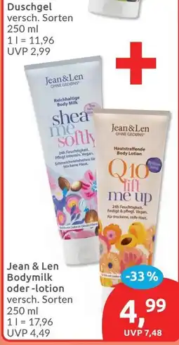 Budni Jean & Len Bodymilk oder -lotion Angebot
