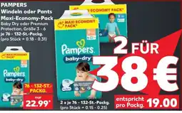 Kaufland Pampers Windeln oder Pants Maxi-Economy-Pack Baby Dry oder Premium Protection Angebot