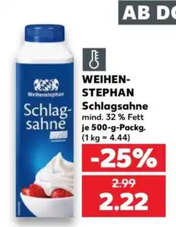 Kaufland WEIHEN-STEPHAN Schlagsahne Angebot