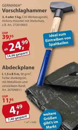 Sonderpreis Baumarkt GERMANIA Vorschlaghammer Angebot