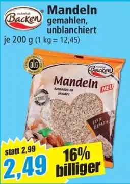 Norma zauberhaft Backen Mandeln gemahlen, unblanchiert Angebot