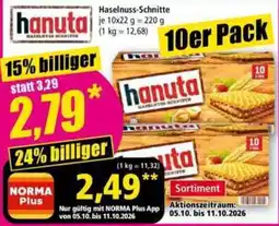 Norma Hanuta Haselnuss-Schnitte Angebot