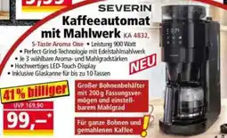 Norma SEVERIN Kaffeeautomat mit Mahlwerk Angebot