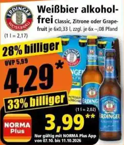 Norma Erdinger Weißbier alkoholfrei Classic Angebot
