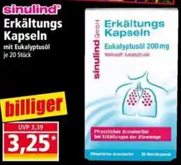 Norma sinulind Erkältungs Kapseln mit Eukalyptusöl Angebot