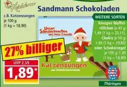 Norma Sandmann Schokoladen Katzenzungen Angebot