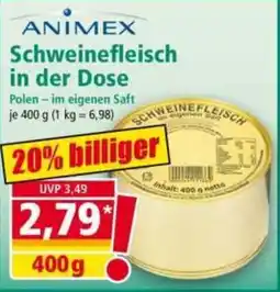 Norma ANIMEX Schweinefleisch in der Dose Angebot
