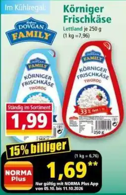 Norma Dovgan Family Körniger Frischkäse Angebot