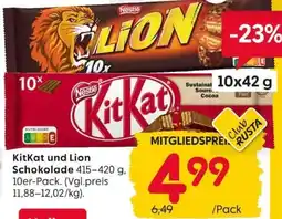 Rusta KitKat und Lion Schokolade Angebot