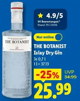 Lidl THE BOTANIST Islay Dry Gin Angebot