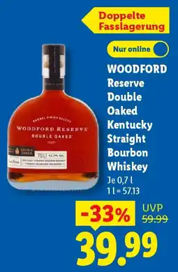 Lidl WOODFORD Reserve Double Oaked Kentucky Straight Bourbon Whiskey Angebot