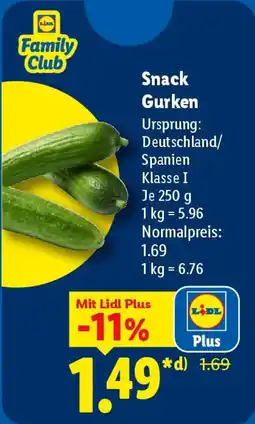 Lidl Family Club Snack Gurken Angebot