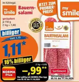 Norma my smile Bauernsalami Angebot