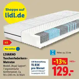 Lidl LIVARNO Taschenfederkern Matratze Angebot