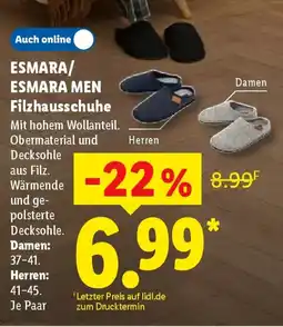 Lidl ESMARA/ ESMARA MEN Filzhausschuhe Angebot