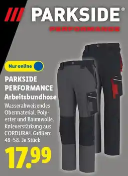 Lidl PARKSIDE PERFORMANCE Arbeitsbundhose Angebot